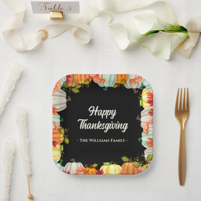 Fun Pumpkin Erntedank Dinner Paper Teller (Hochzeit)