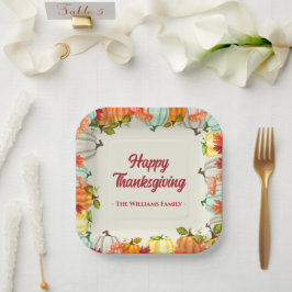 Fun Pumpkin Erntedank Dinner Paper Teller