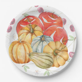 Fun Pumpkin und Äpfel Herbstsaison Pappteller