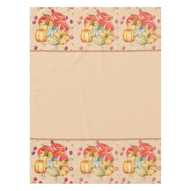 Fun Pumpkin und Äpfel Herbstsaison Tischdecke (Vorderseite)