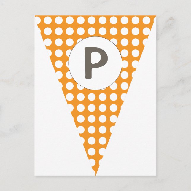Fun Punkt Orange Anpassbare Flag-Bunting Postkarte (Vorderseite)