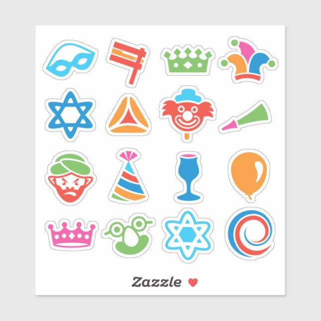 Fun Purim Stickers Aufkleber (Blatt)