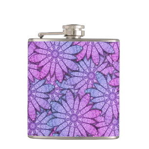 Fun Purple Blumen Flachmann