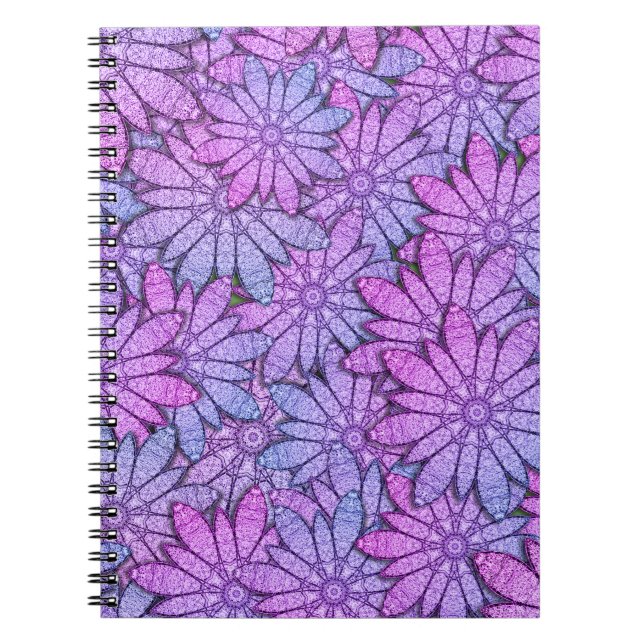 Fun Purple Blumen Notizblock (Vorderseite)