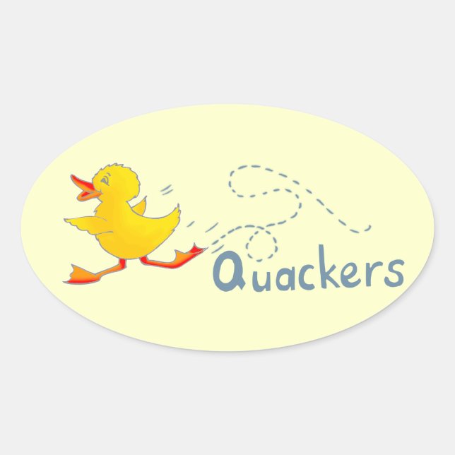 Fun quackers gelb verrückte Ente Aufkleber (Vorderseite)