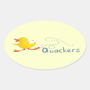 Fun quackers gelb verrückte Ente Aufkleber