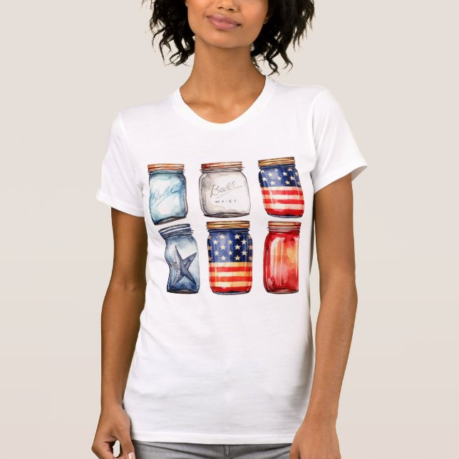 Fun Quart de Juillet Patriotique T-Shirt (Devant)