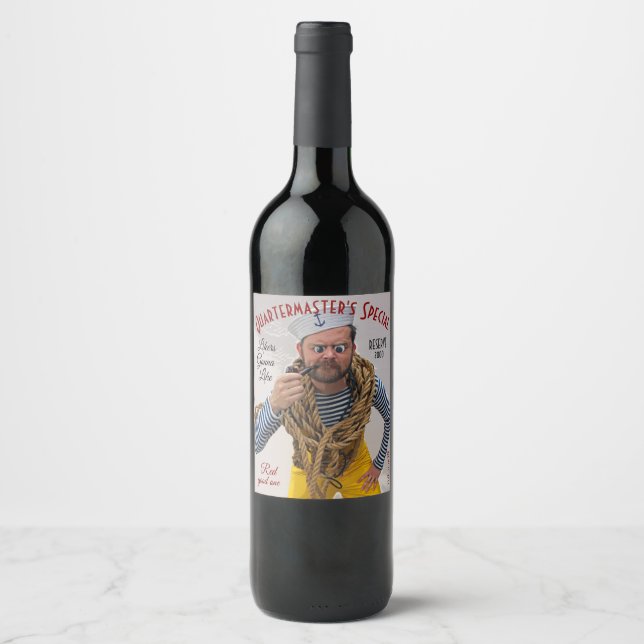 Fun Quartermaster's Red Wine Label! Weinetikett (Vorderseite)