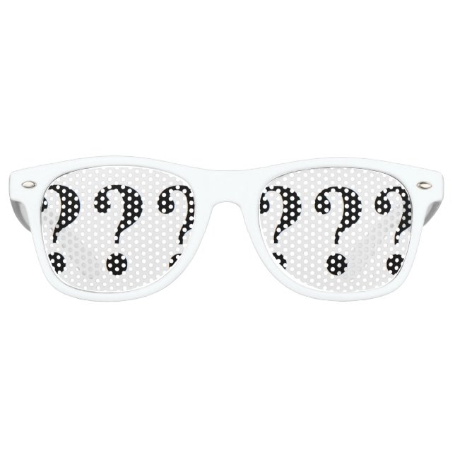 Fun Question-Mark-Party Sonnenbrille (Vorderseite)
