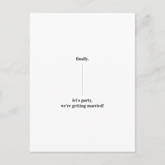 Fun Quirky Design Save the Date Hochzeitsaktualisi Postkarte (Vorderseite)