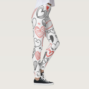 Fun quirky graffiti herzen leggings
