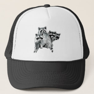 Fun Raccoon Freunde Familie Tier Wasserfarbe Truckerkappe