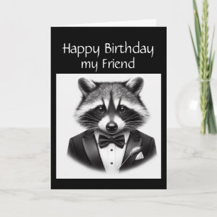 Fun Raccoon Friend a True Gentleman Raccoon Karte