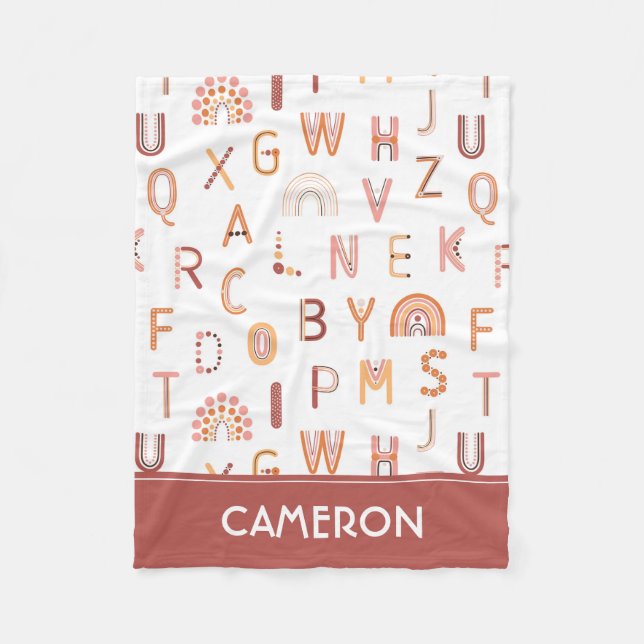 Fun Rainbow Alphabet Muster Fleecedecke (Vorderseite)