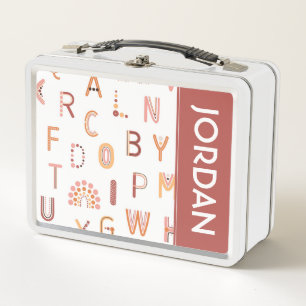 Fun Rainbow Alphabet Muster Metall Brotdose