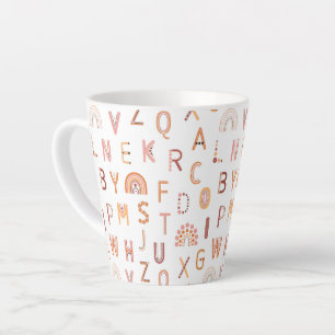 Fun Rainbow Alphabet Muster Milchtasse
