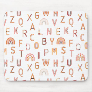 Fun Rainbow Alphabet Muster Mousepad