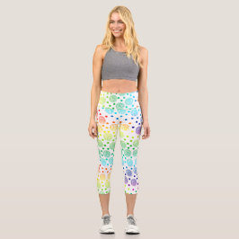 Fun Rainbow Circles Capri Leggings