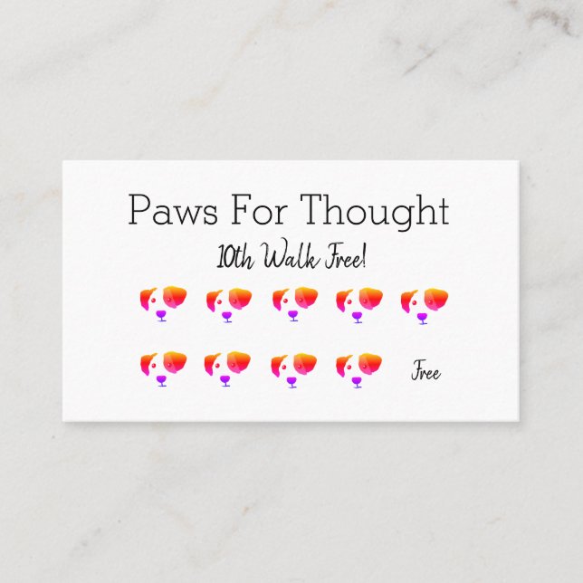 Fun Rainbow Dog Walking Dog Grooming Loyalty Card Treuekarte (Vorderseite)