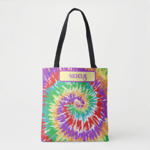 Fun Rainbow Gefärbte Krawatte Retro Tasche