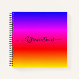 Fun Rainbow mit Black Typografy Affirmations Notizbuch