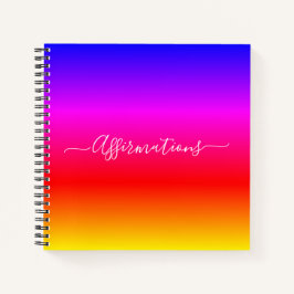 Fun Rainbow mit White Typografy Affirmations Notizbuch