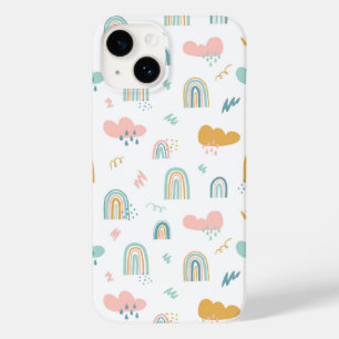 Fun Rainbow & Rain Cloud Pattern Case-Mate iPhone 14 Hülle