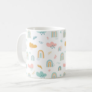 Fun Rainbow & Rain Cloud Pattern Kaffeetasse
