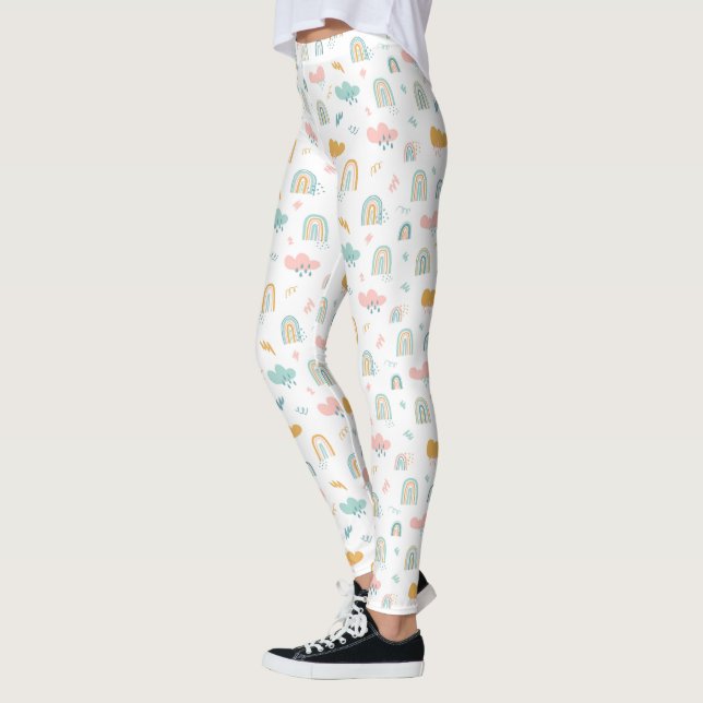 Fun Rainbow & Rain Cloud Pattern Leggings (Links)