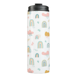 Fun Rainbow & Rain Cloud Pattern Thermosbecher