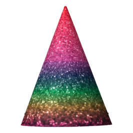 Fun Rainbow Sparkle Glitzer Partyhütchen