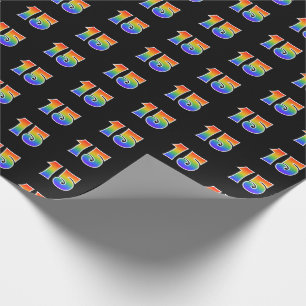 Fun Rainbow Spectrum Pattern "15" Ereignisnummer Geschenkpapier