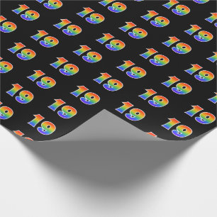 Fun Rainbow Spectrum Pattern "19" Ereignisnummer Geschenkpapier
