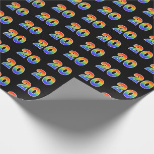 Fun Rainbow Spectrum Pattern "20" Ereignisnummer Geschenkpapier