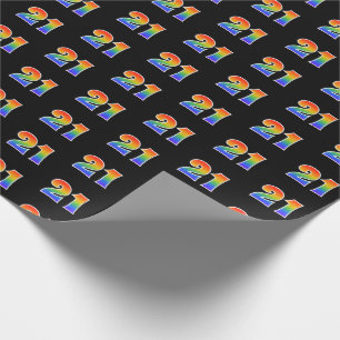 Fun Rainbow Spectrum Pattern "21" Ereignisnummer Geschenkpapier