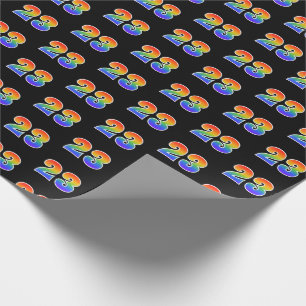 Fun Rainbow Spectrum Pattern "23" Ereignisnummer Geschenkpapier