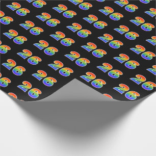 Fun Rainbow Spectrum Pattern "26" Ereignisnummer Geschenkpapier
