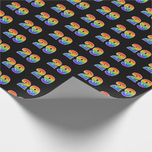 Fun Rainbow Spectrum Pattern "29" Ereignisnummer Geschenkpapier