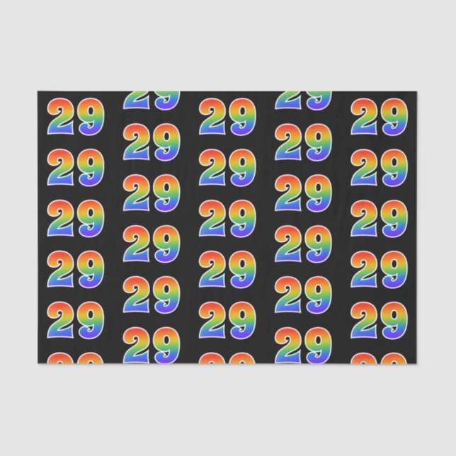 Fun Rainbow Spectrum Pattern "29" Ereignisnummer Seidenpapier (Vorderseite)