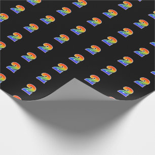 Fun Rainbow Spectrum Pattern "2" Ereignisnummer Geschenkpapier