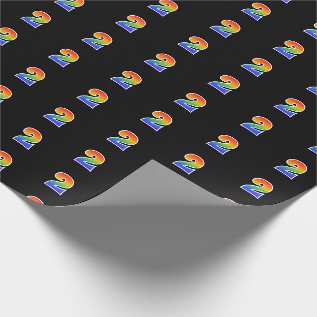 Fun Rainbow Spectrum Pattern "2" Ereignisnummer Geschenkpapier (Ecke)