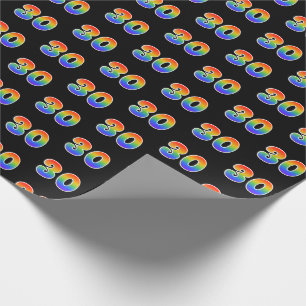 Fun Rainbow Spectrum Pattern "30" Ereignisnummer Geschenkpapier
