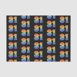 Fun Rainbow Spectrum Pattern "31" Ereignisnummer Seidenpapier