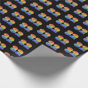 Fun Rainbow Spectrum Pattern "32" Ereignisnummer Geschenkpapier