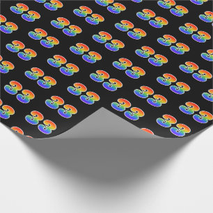 Fun Rainbow Spectrum Pattern "33" Ereignisnummer Geschenkpapier