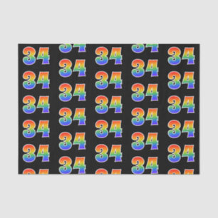 Fun Rainbow Spectrum Pattern "34" Ereignisnummer Seidenpapier