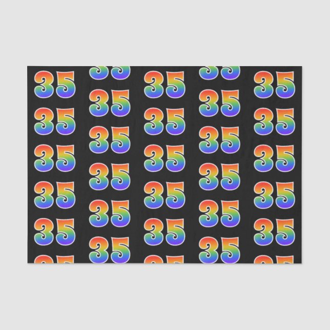 Fun Rainbow Spectrum Pattern "35" Ereignisnummer Seidenpapier (Vorderseite)