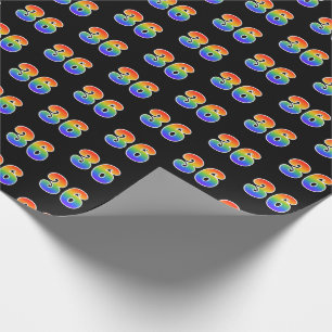 Fun Rainbow Spectrum Pattern "36" Ereignisnummer Geschenkpapier
