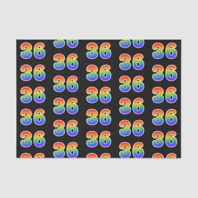 Fun Rainbow Spectrum Pattern "36" Ereignisnummer Seidenpapier (Vorderseite)