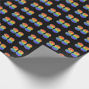 Fun Rainbow Spectrum Pattern "38" Ereignisnummer Geschenkpapier